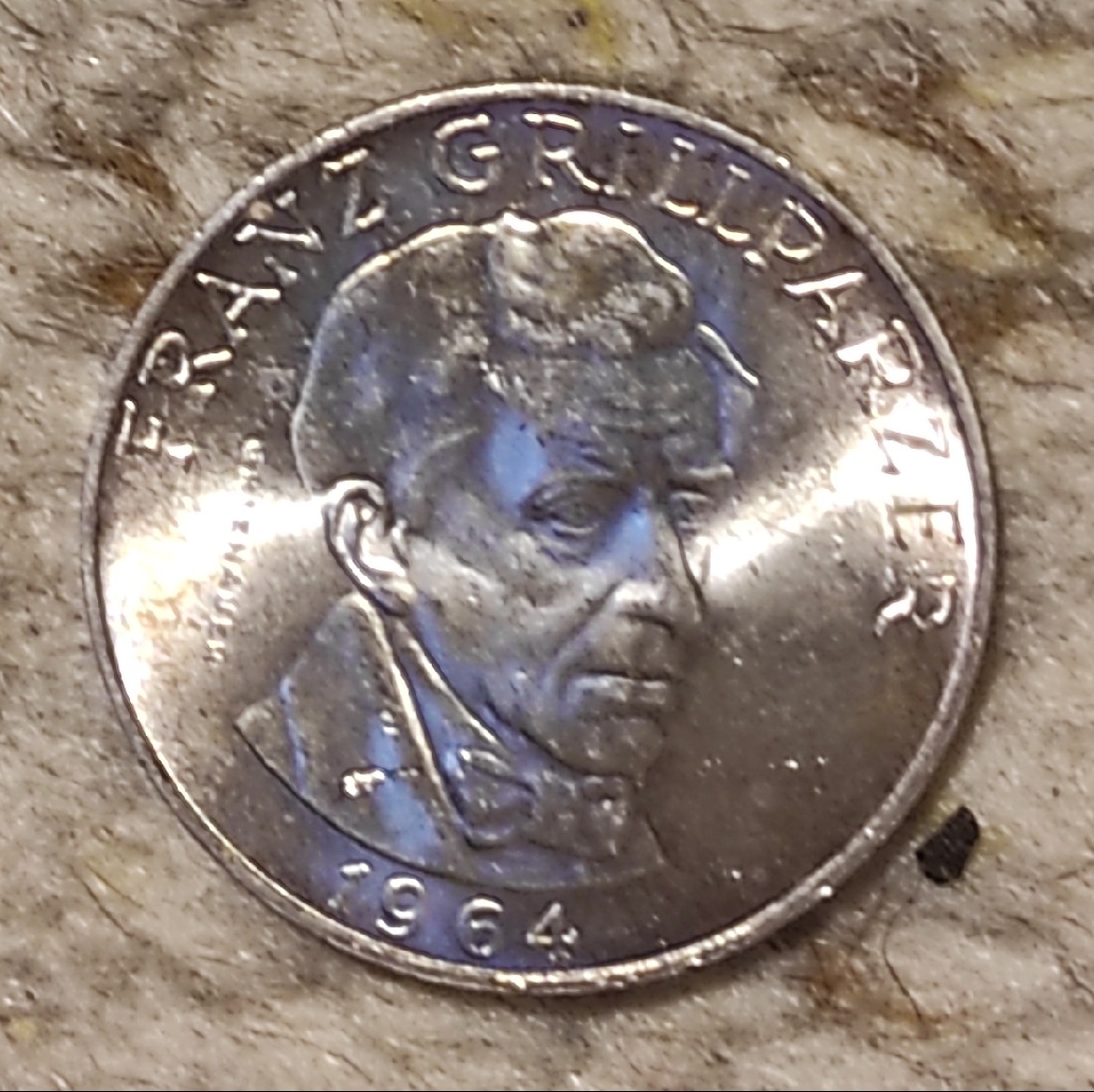  Österreich 25 Schilling 1964, SILBER, Franz Grillparzer   