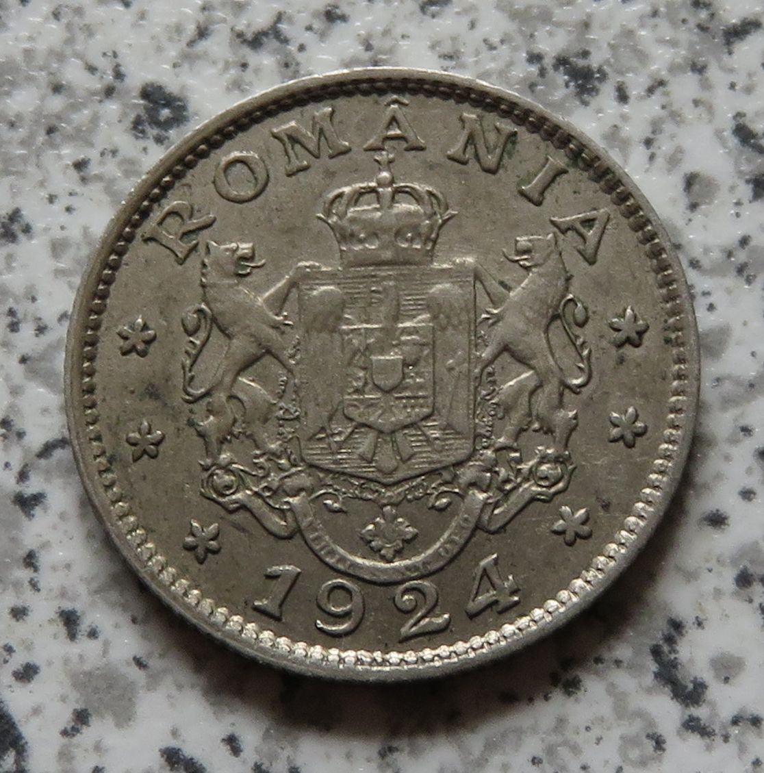  Rumänien 1 Leu 1924, Poissy (Blitz)   