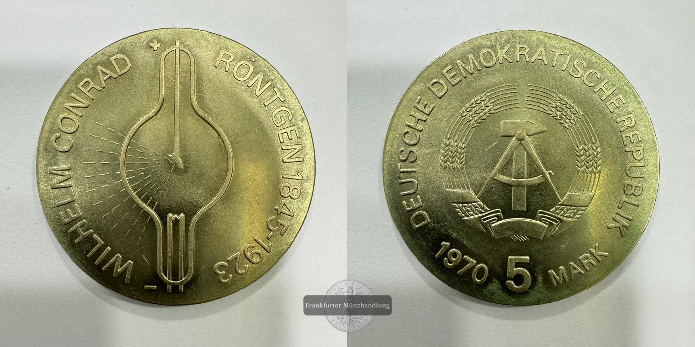  DDR 5 Mark (Birth of Wilhelm C. Röntgen) 1970 FM-Frankfurt KM#26 CuNi: 12,2g   