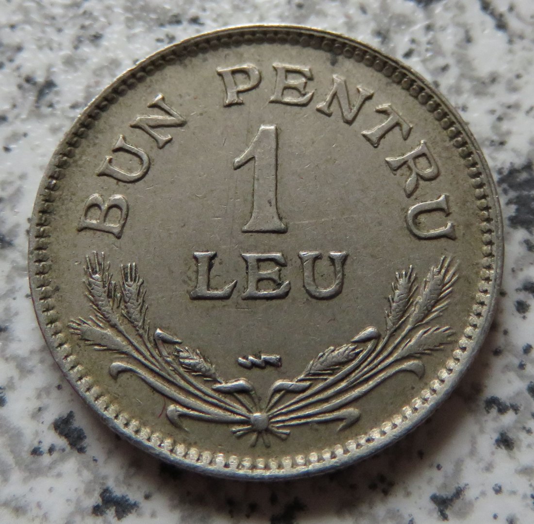  Rumänien 1 Leu 1924, Poissy (Blitz)   