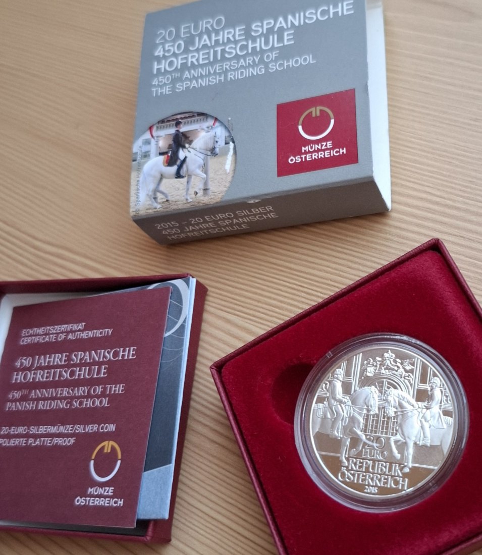  20 SILBER EURO 2015, HOFREIT, in Original-Set der Österreich Münze, Zertifikat   