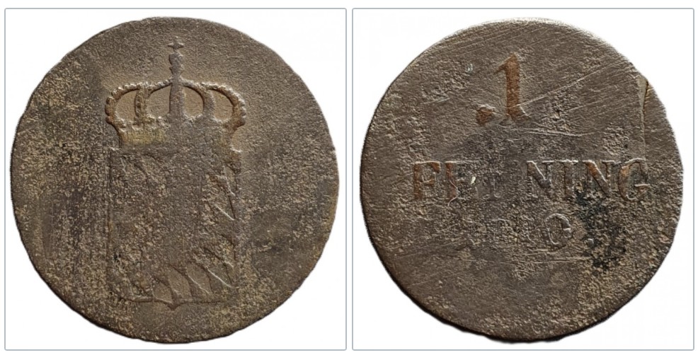  Bayern 1 Pfennig, 1810 Ludwig I. / Maximilian I.   
