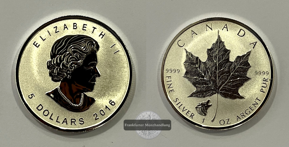  Kanada 5 Dollar 2010 Maple Leaf (Privy - Wolf) FM-Frankfurt Feinsilber: 31,1g   