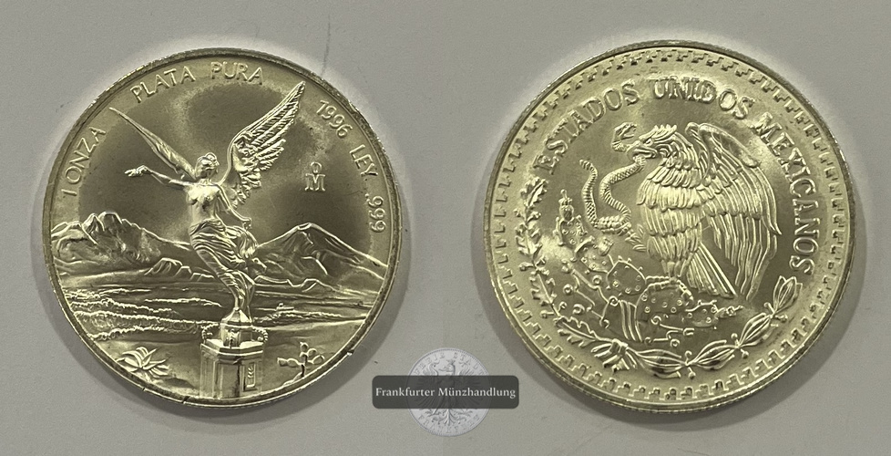  Mexico 1 Onza Libertad Plata Pura 1996 FM-Frankfurt KM#613 Feinsilber: 31,1g   