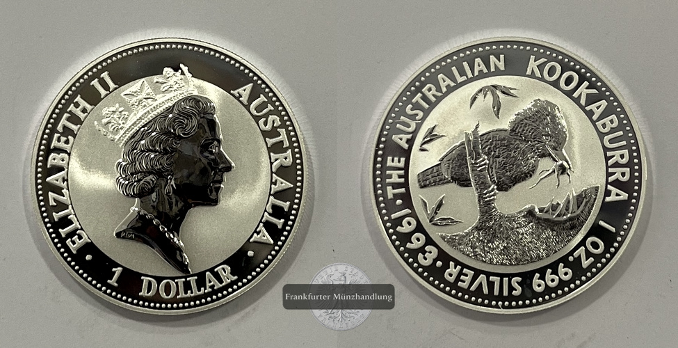  Australien 1 Dollar 1993 Kookaburra KM#209 FM-Frankfurt  Feinsilber: 31,1g   