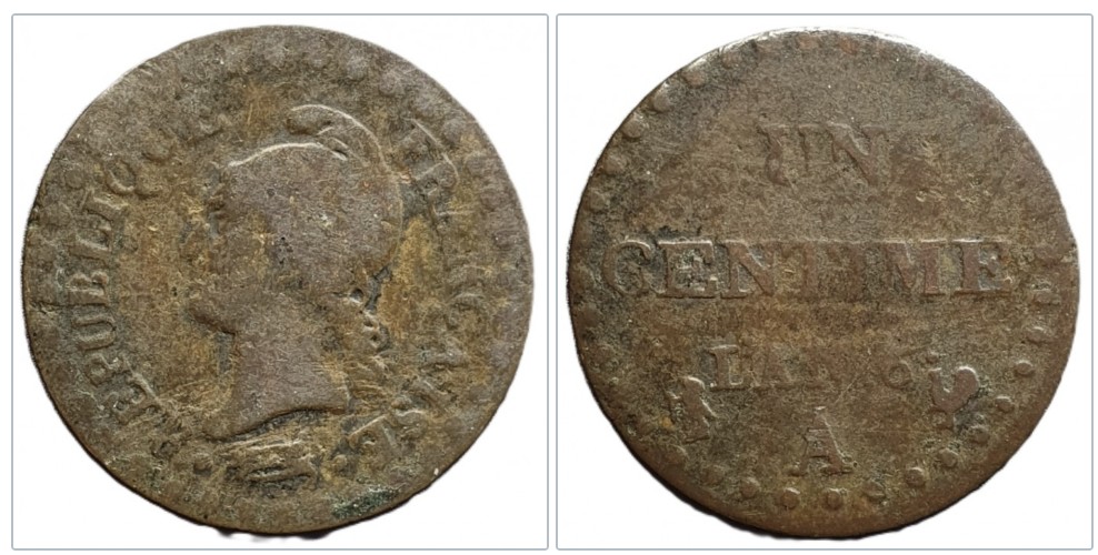  Frankreich 1 Centime, 1797   