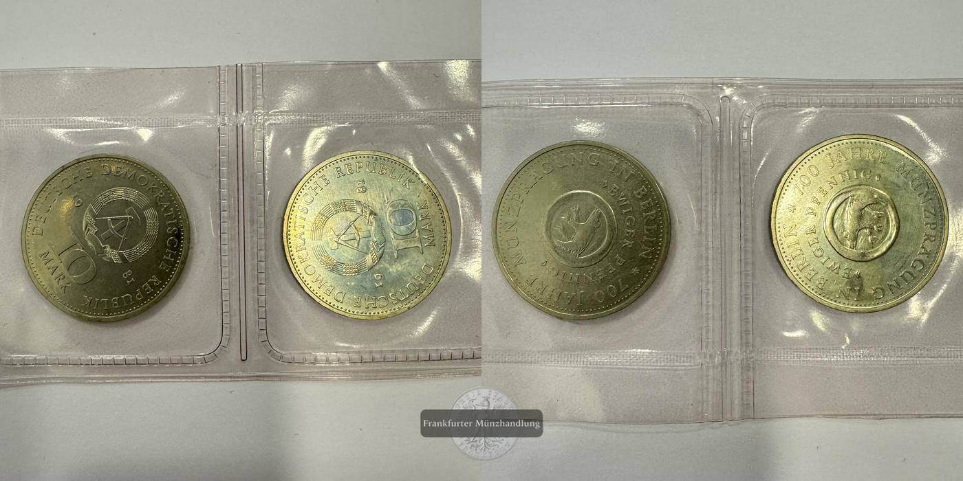  DDR 2x 10 Mark (700 Years Berlin Mint) 1981 FM-Frankfurt KM#82 Nickel-Messing: 24g   