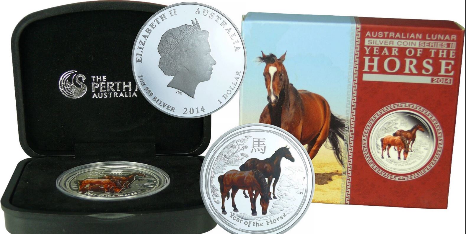  - kirofa - Australia 1$ - 2014 - LUNAR II HORSE- 1 Oz Silver 999 - 31,1 g-  PROOF.   