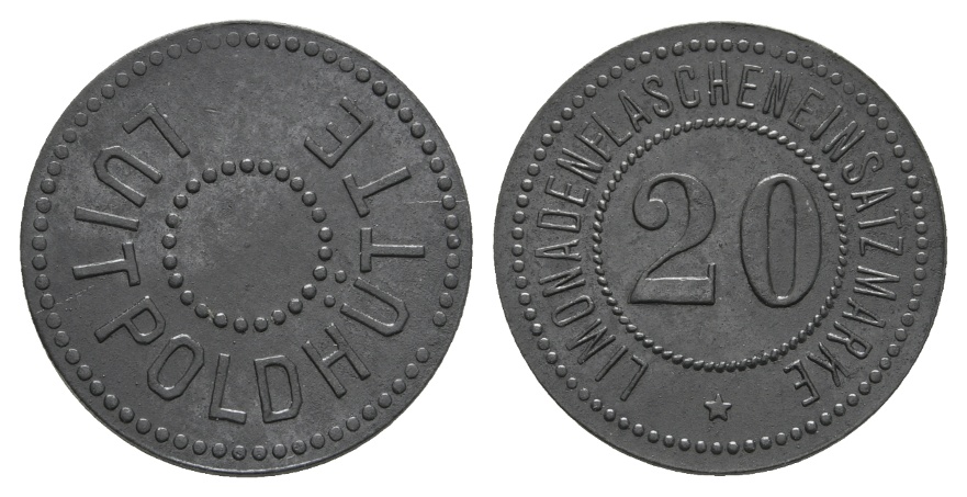  Bayern; Amberg Luidpoldhütte, Limonadenflascheneinsatzmarke WZ: 20, Menzel 514.1   