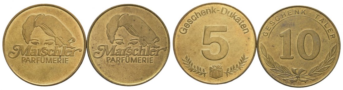  Bayern; Amberg; Parfümerie Maschlser, Geschenk-Dukaten / -Taler; Menzel - (2 Stück)   