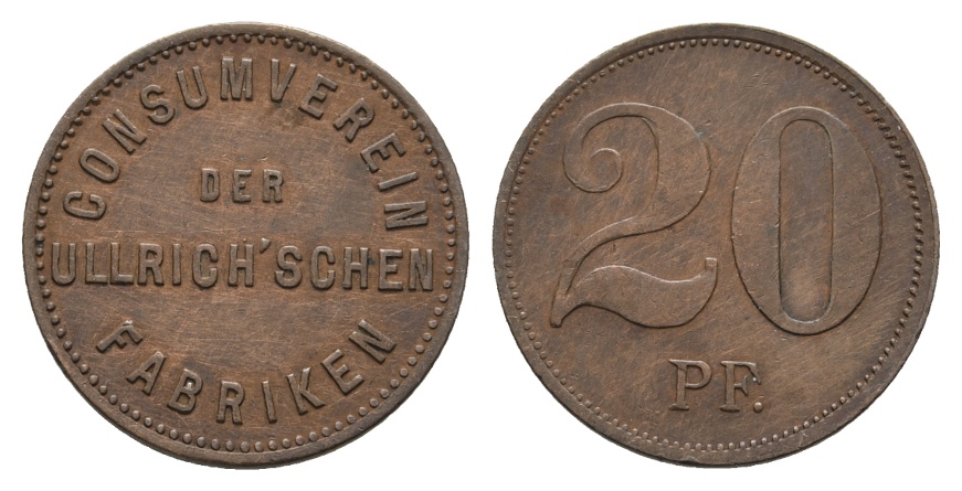  Bayern; Annweiler, Consumverein der Ullrich'schen Fabrik, 20 Pf.; Menzel 603.2   