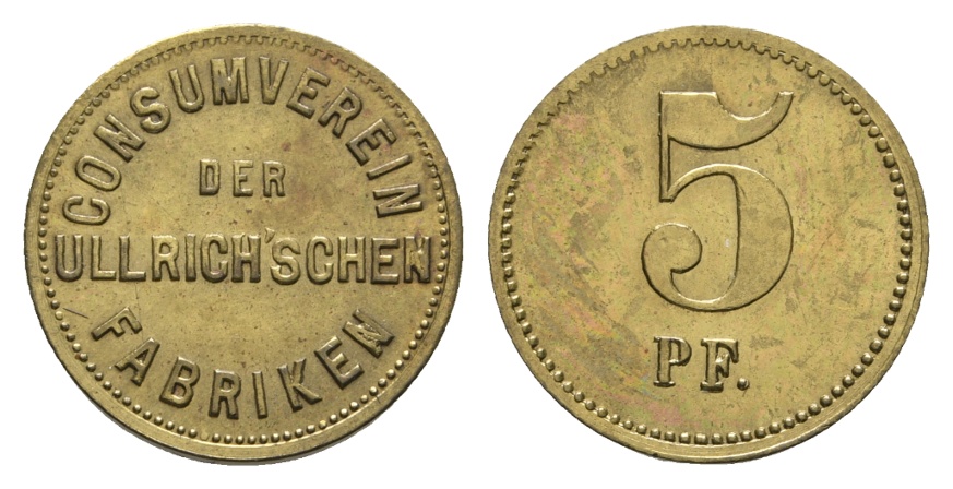  Bayern; Annweiler, Consumverein der Ullrich'schen Fabrik, 5 Pf.; Menzel 603.3   