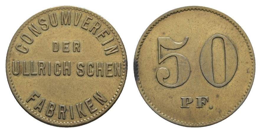  Bayern; Annweiler, Consumverein der Ullrich'schen Fabrik, 50 Pf.; Menzel 603.4   