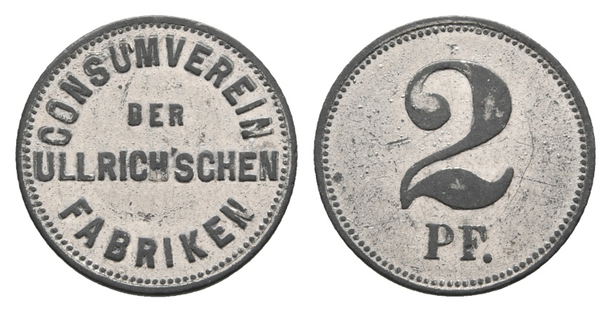  Bayern; Annweiler, Consumverein der Ullrich'schen Fabrik, 2 Pf.; Menzel 603.8   
