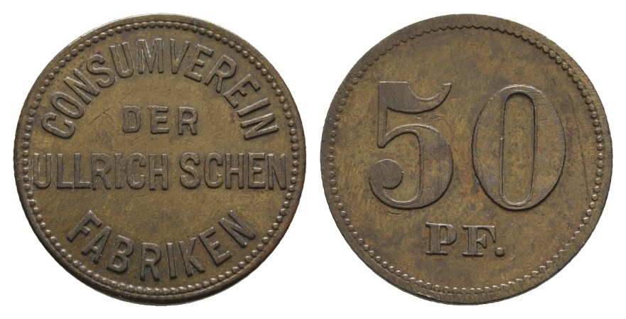  Bayern; Annweiler, Consumverein der Ullrich'schen Fabrik, 50 Pf.; Menzel 603.12   