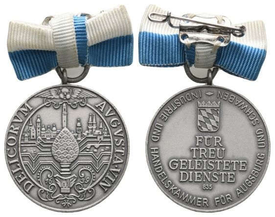  Bayern; Augsburg, Handelskammer, Orden; AG 835, Ø 30 mm, 10,76 g   