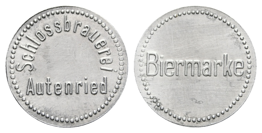  Bayern; Autenried, Schlossbrauerei, Biermarke; Menzel 1144.1   