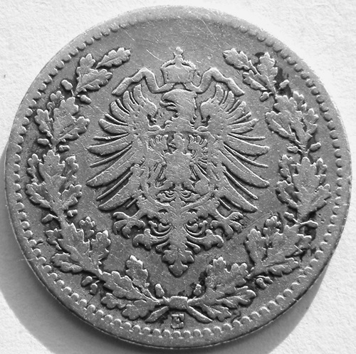  Kaiserreich, 50 Pfennig 1878 E, Jäger 8   