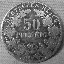  Kaiserreich, 50 Pfennig 1900 J, Jäger 15   