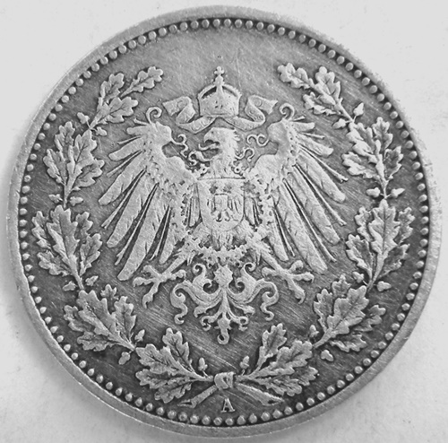  Kaiserreich, 50 Pfennig 1903 A, Jäger 15   