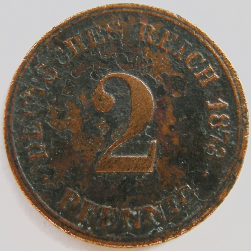  Kaiserreich, 2 Pfennig 1873 F   