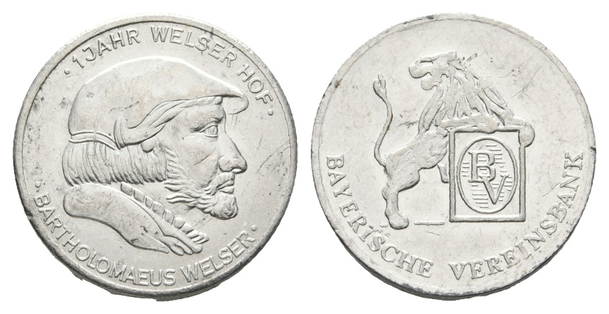  Bayern; Bartholomaeus Welser, 1 Jahr Welser Hof, Bayerische Vereinsbank; Menzel -   