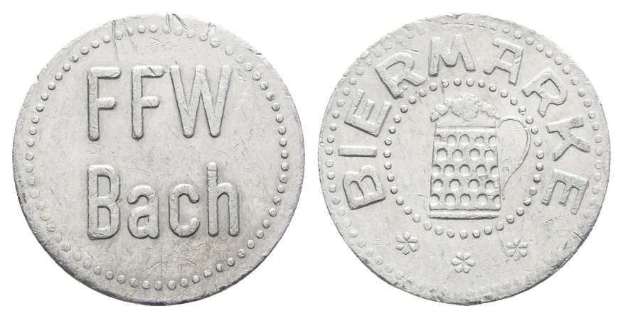  Bayern; Bach; FFW Bach, Biermarke; Menzel 1160.1   