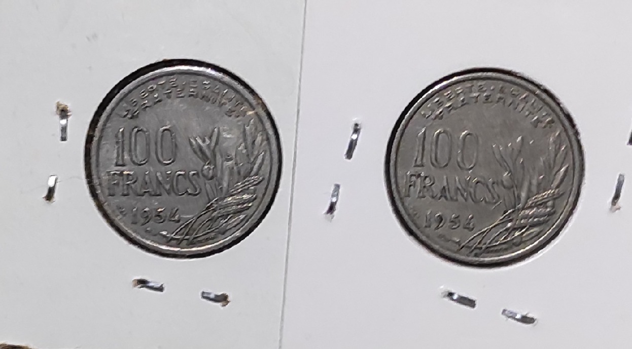  d025: Frankreich 2 x 100 Francs 1954   