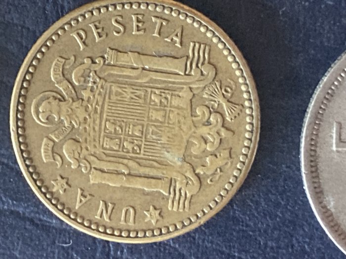  Münze Münzen Umlaufmünze Spanien 1 Peseta 1966 im Stern 67   