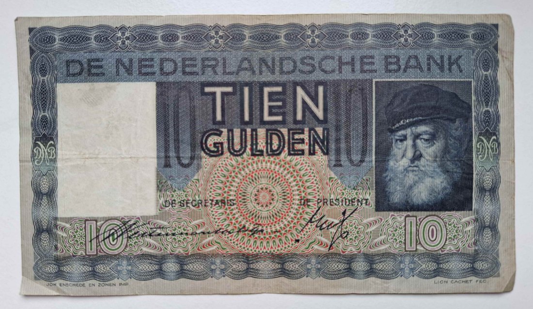  Niederlande 10 Gulden 1939 Alter Mann P.049   