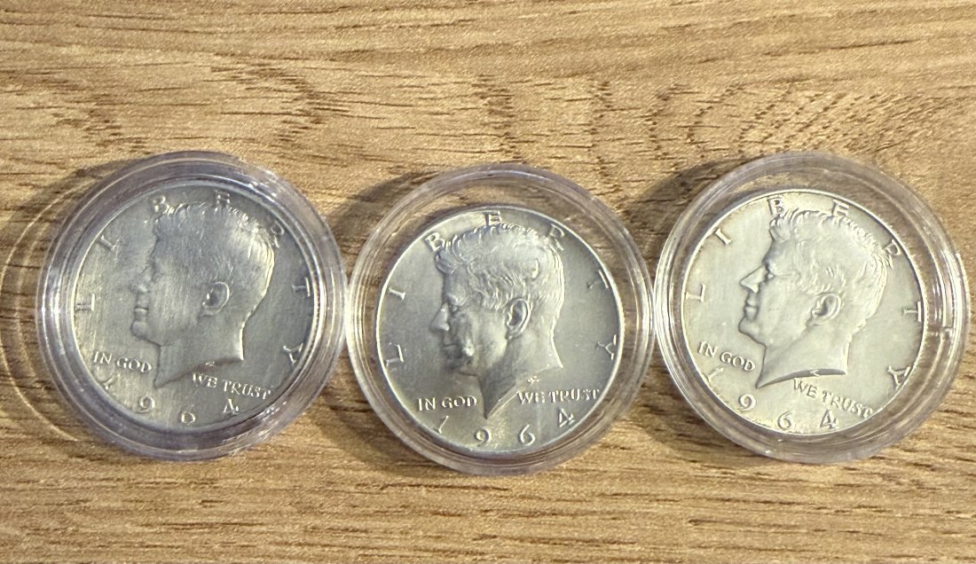 3 X USA Half Dollar 1964   