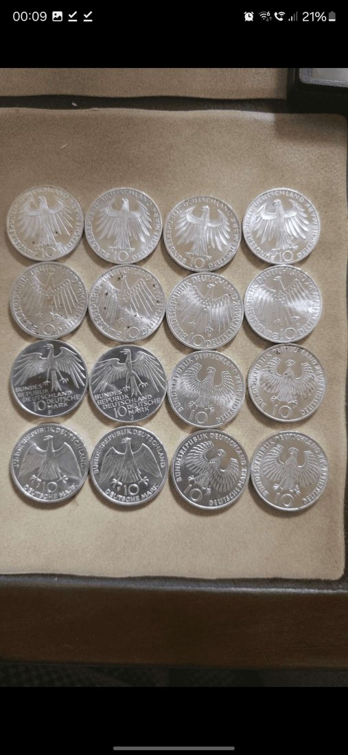 16x 10 DM Olympia 1972 Silber – Inkl. seltenem „In München“ Set (D F G J)