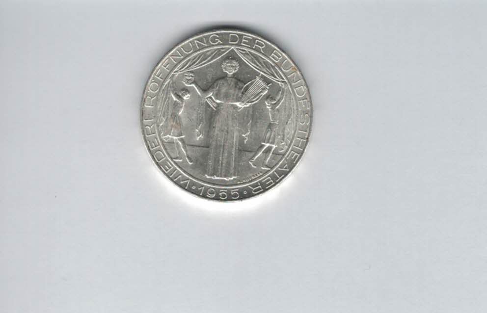  25 Schilling 1955 Bundestheater silber 10,4g fein Gedenkmünze Österreich Spittalgold9800 (04588/1)   