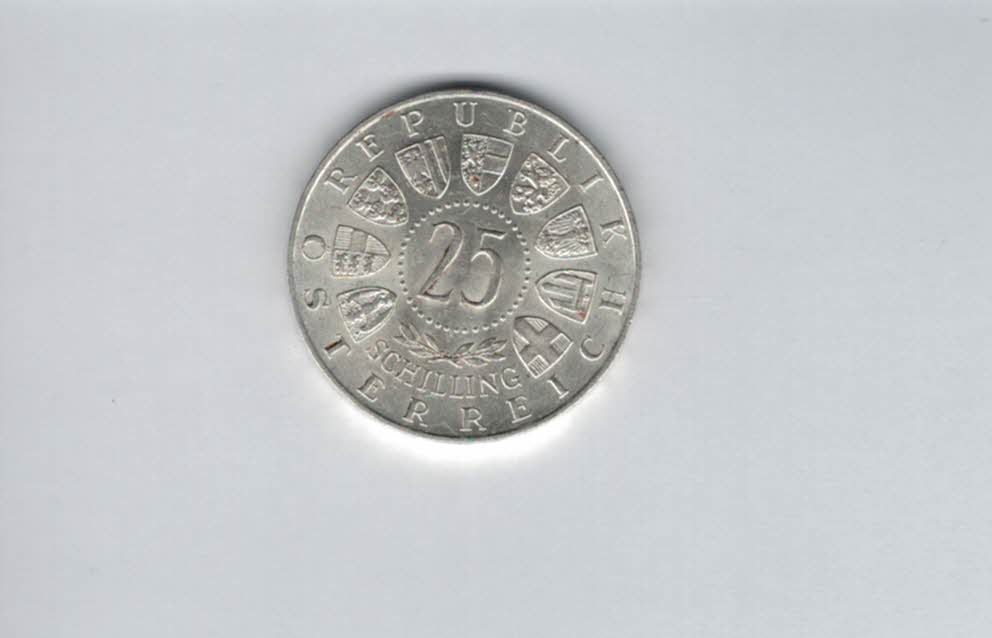  25 Schilling 1955 Bundestheater silber 10,4g fein Gedenkmünze Österreich Spittalgold9800 (04588/1)   