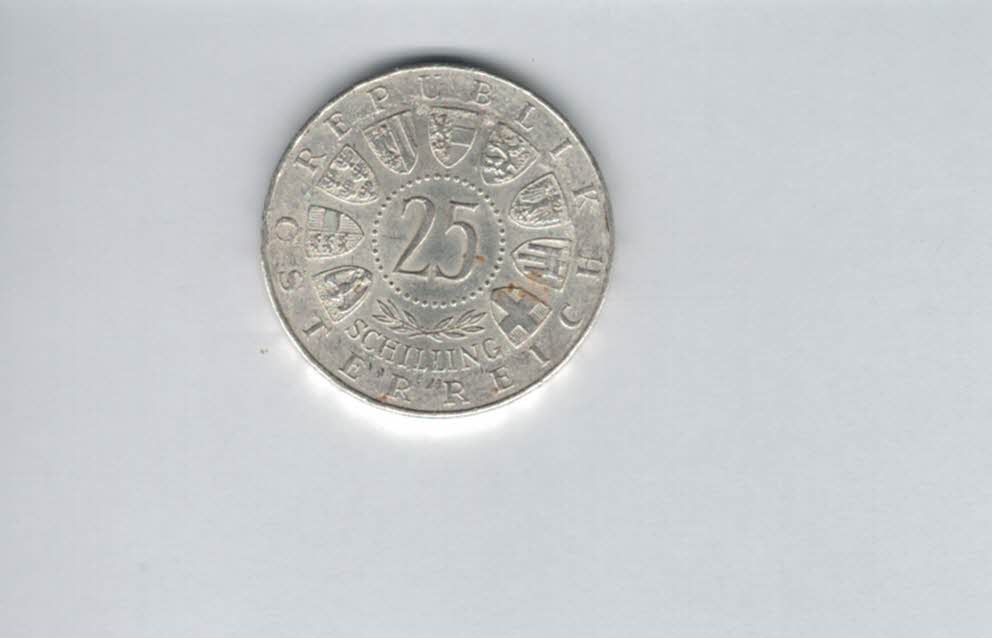  25 Schilling 1957 800 Jahre Mariazell 10,4g fein Ag Gedenkmünze Österreich Spittalgold9800 (04588/3)   