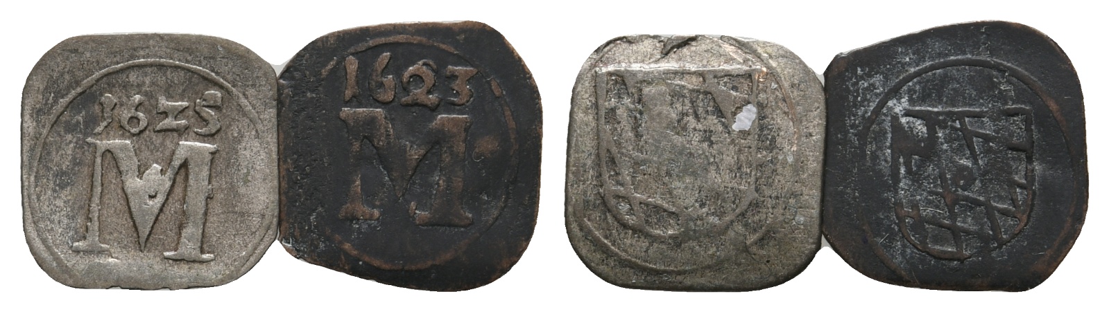 Altdeutschland, 2 Kleinmünzen 1625 / 1623   