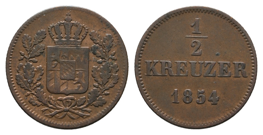  Altdeutschland, Kleinmünze 1854   