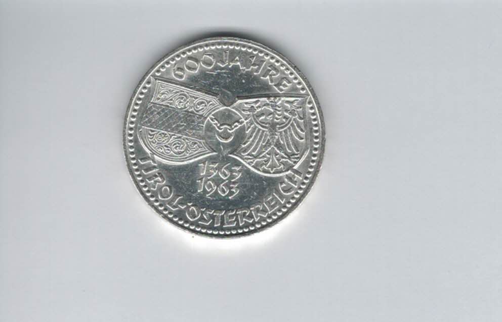  50 Schilling 1963 Tirol 600 Jahre bei Österreich 18g fein Ag Spittagold9800 (4584/2)   
