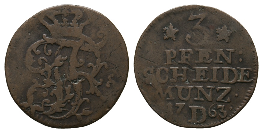  Altdeutschland; Kleinmünze 1763   