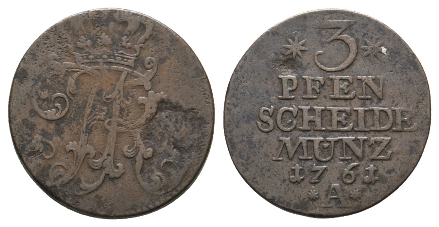  Altdeutschland; Kleinmünze 1761   