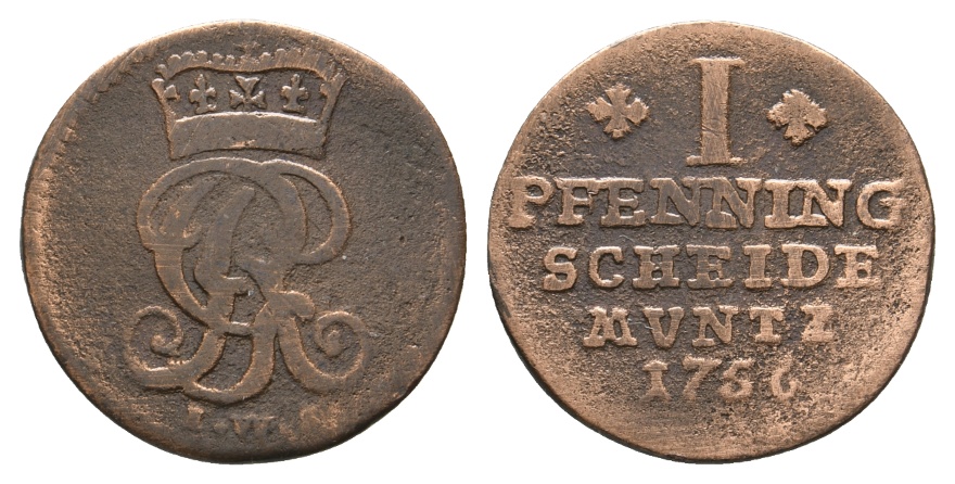  Altdeutschland; Kleinmünze 1765   