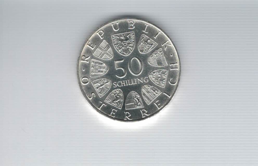  50 Schilling 1974 50 Jahre Rundfunk Ag 12,8g fein Österreich Spittalgold9800 (04504/4)   