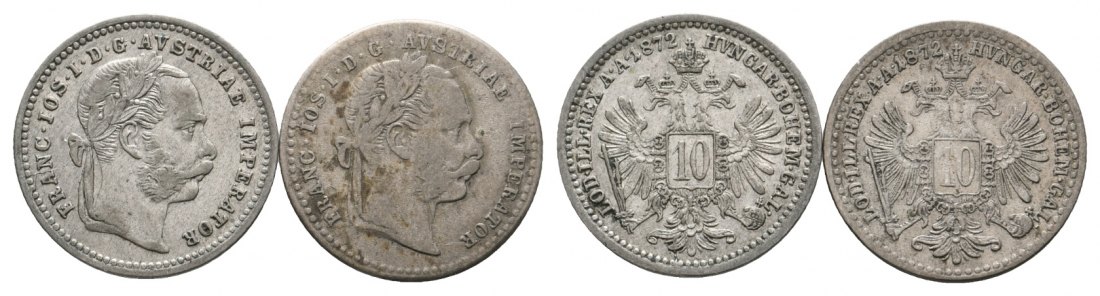  Altdeutschland; 2 Kleinmünzen 1872   