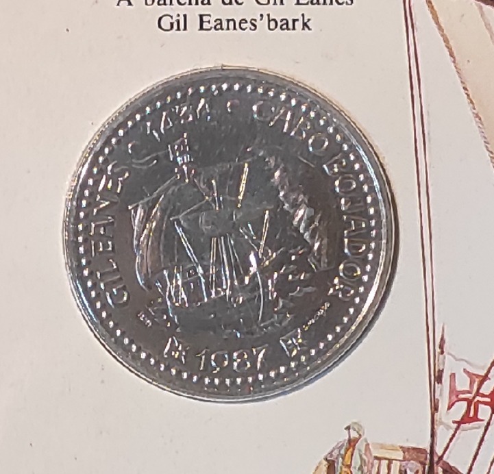  Portugal 100 Escudos 1986. SILBER, Goldene Zeitalter der Entdeckungen der Portugiesen - Gil Eanes   