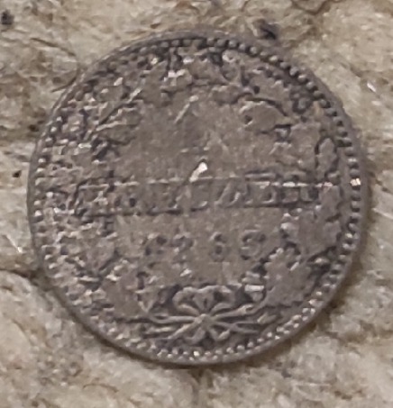  Frankfurt 1 Kreuzer 1863, Silber, etwas abgegriffen   