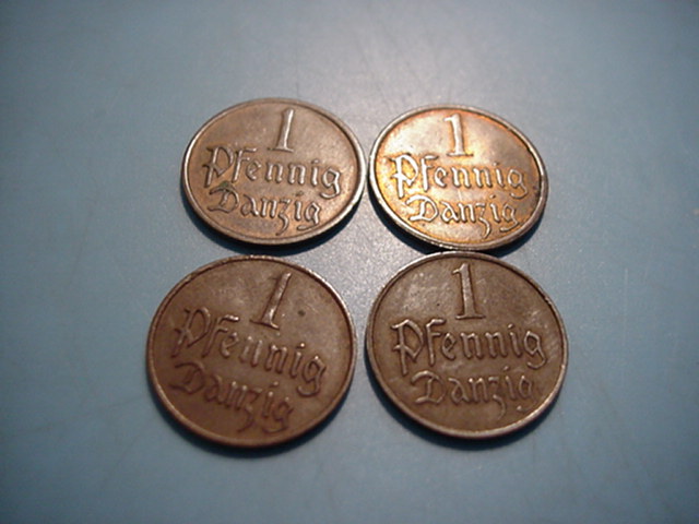 Danzig-4 x 1 Pfennig
