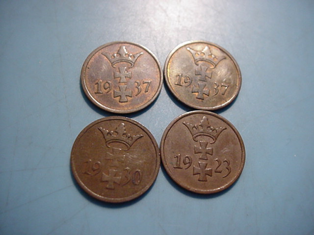  Danzig-4 x 1 Pfennig   