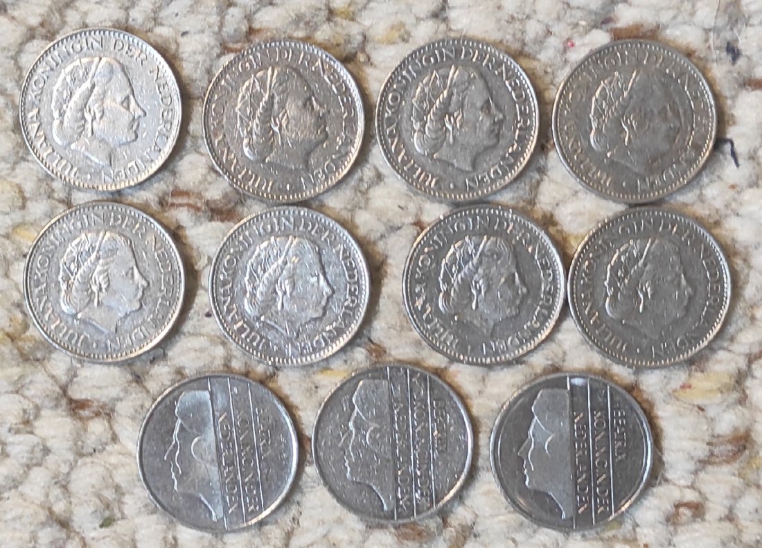  Set 050: Niederlande 11 x 1 Gulden mit verschiedenen Prägejahren   