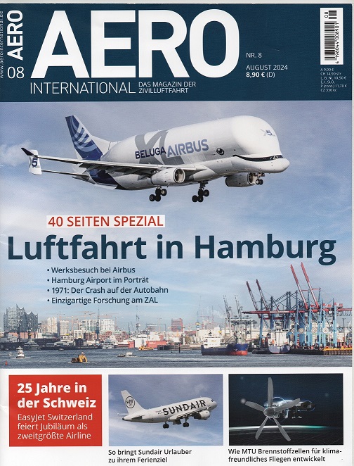  AERO International 08- 2024 Das Magazin der Zivilluftfahrt/ Neupreis: 8,90 EUR/ Wie NEU   
