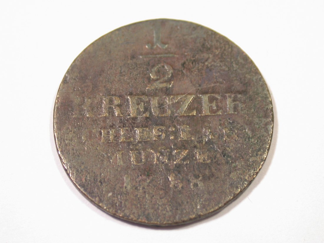 K02 Preussen für Schlesien 1/2 Kreuzer 1788 schön/Belegstück Originalbilder